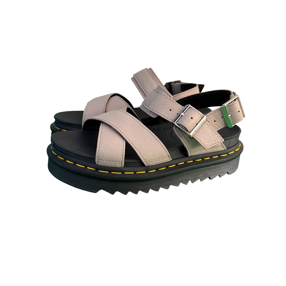 Dr. Martens Voss II Peach Beige Leather Platform Sandals Womens 7 EU 38
